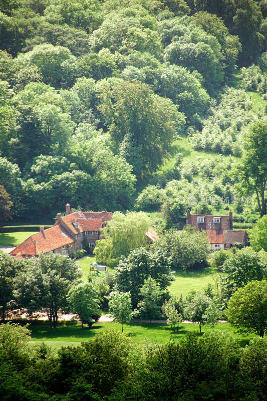 从Ridgeway Path Chilterns Chiltern Hills农田农田英国白金汉郡家庭郡